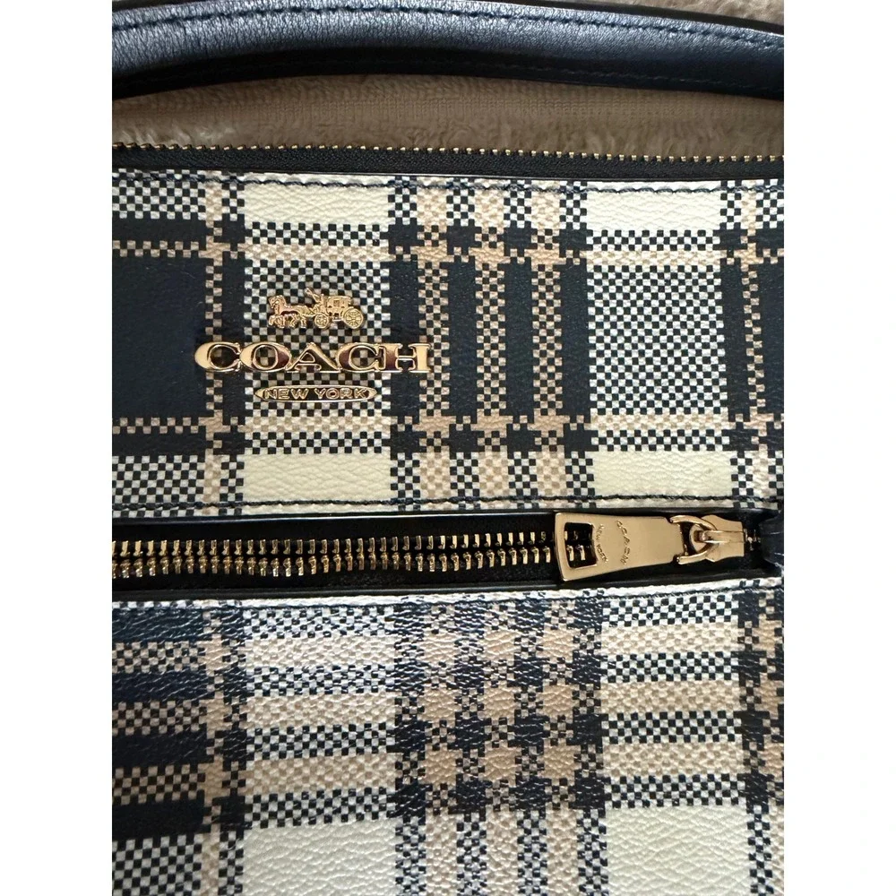 Coach Rowan File Bag Garden Plaid Print Coated Canvas C8587 - Picture 2 of 13